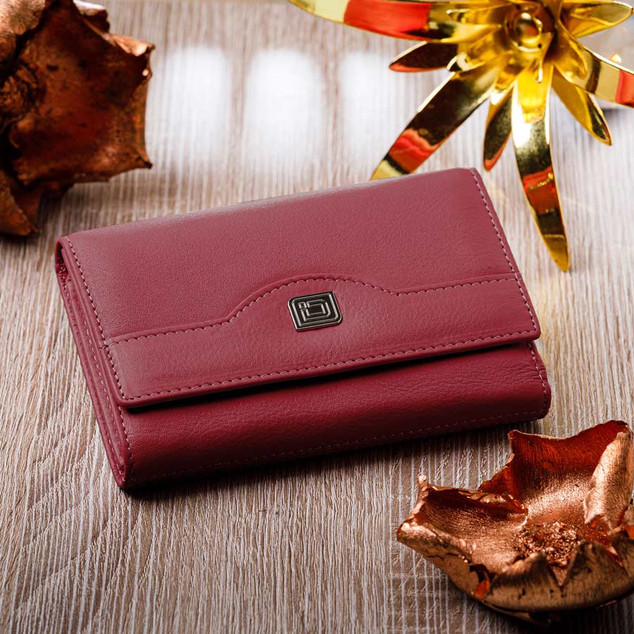 RFID Blocking Women's Leather Trifold Wallet