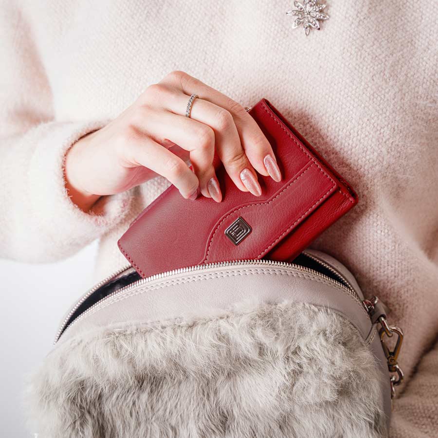 RFID Blocking Women's Leather Trifold Wallet