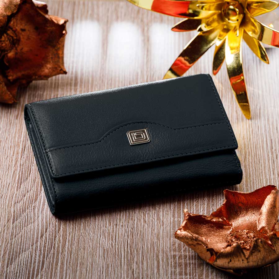 RFID Blocking Women's Leather Trifold Wallet